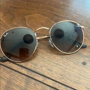 Ray-Ban Gold and Black Vintage-Inspired Sunglasses